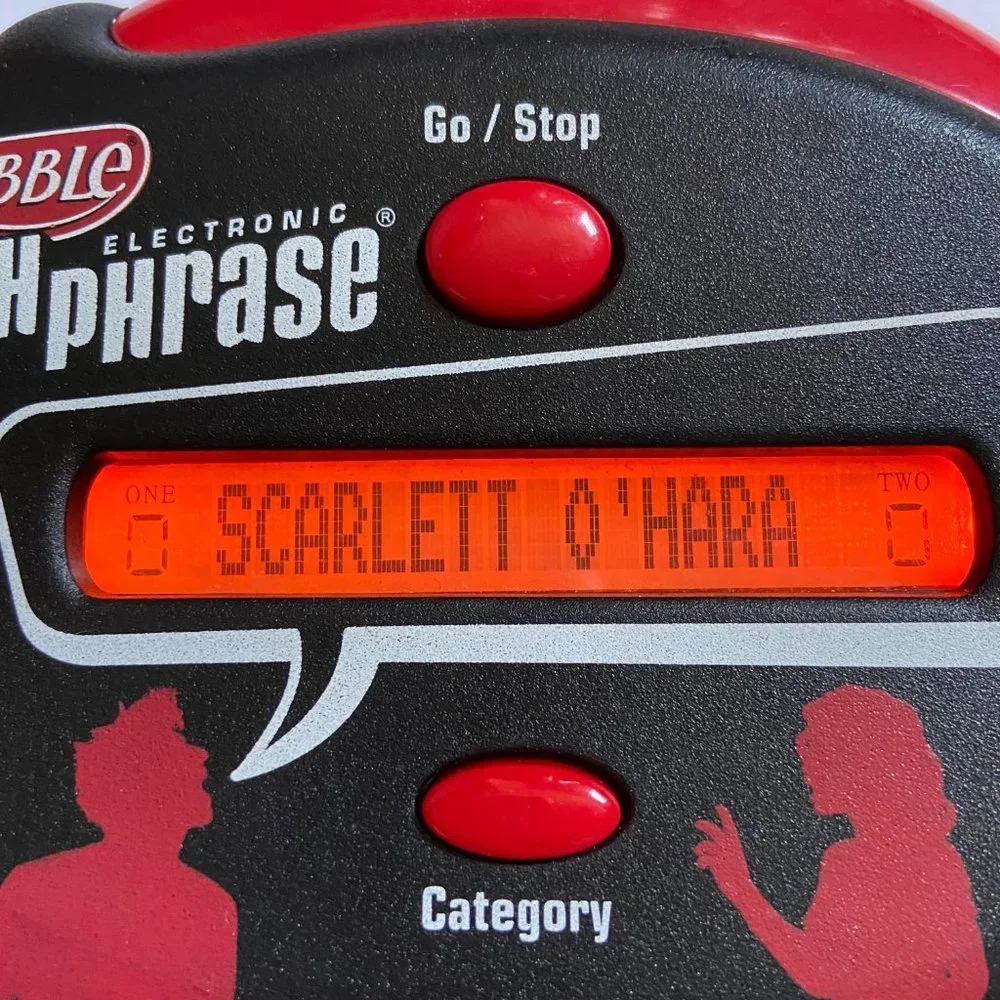 Scrabble Catch Phrase Electronic Game Handheld Team Party Hasbro Tested